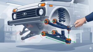 Схема тюнинга рычагов и сайлентблоков подвески LADA Niva Legend для устранения люфта в узлах